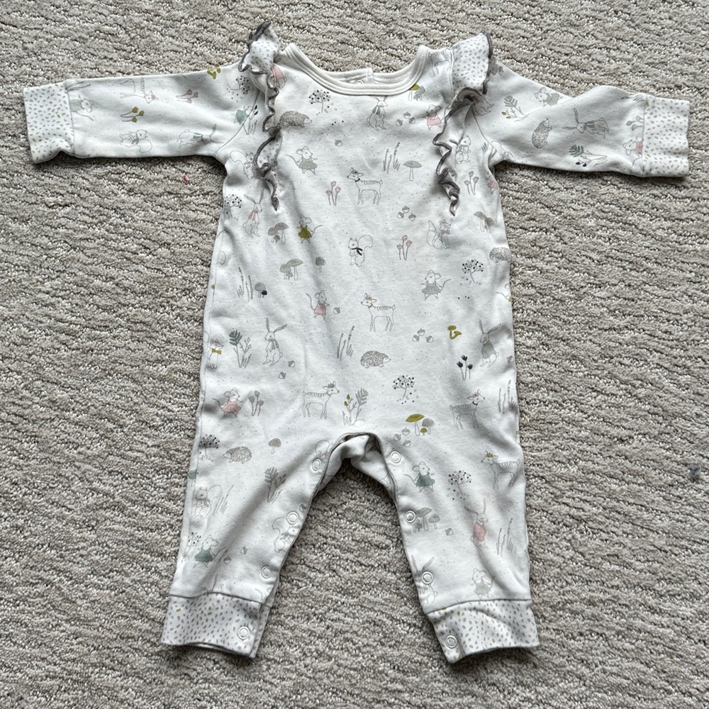 Pehr Long Sleeve Ruffle Romper